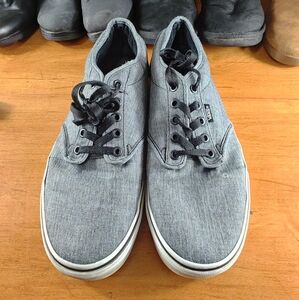 Vans Off The Wall Black Gray Canvas Low Top Sneakers Men's Size 11